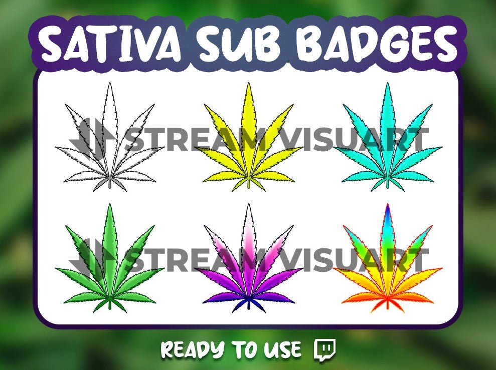 Weed Badges Twitch 6-Pack - StreamVisuArt