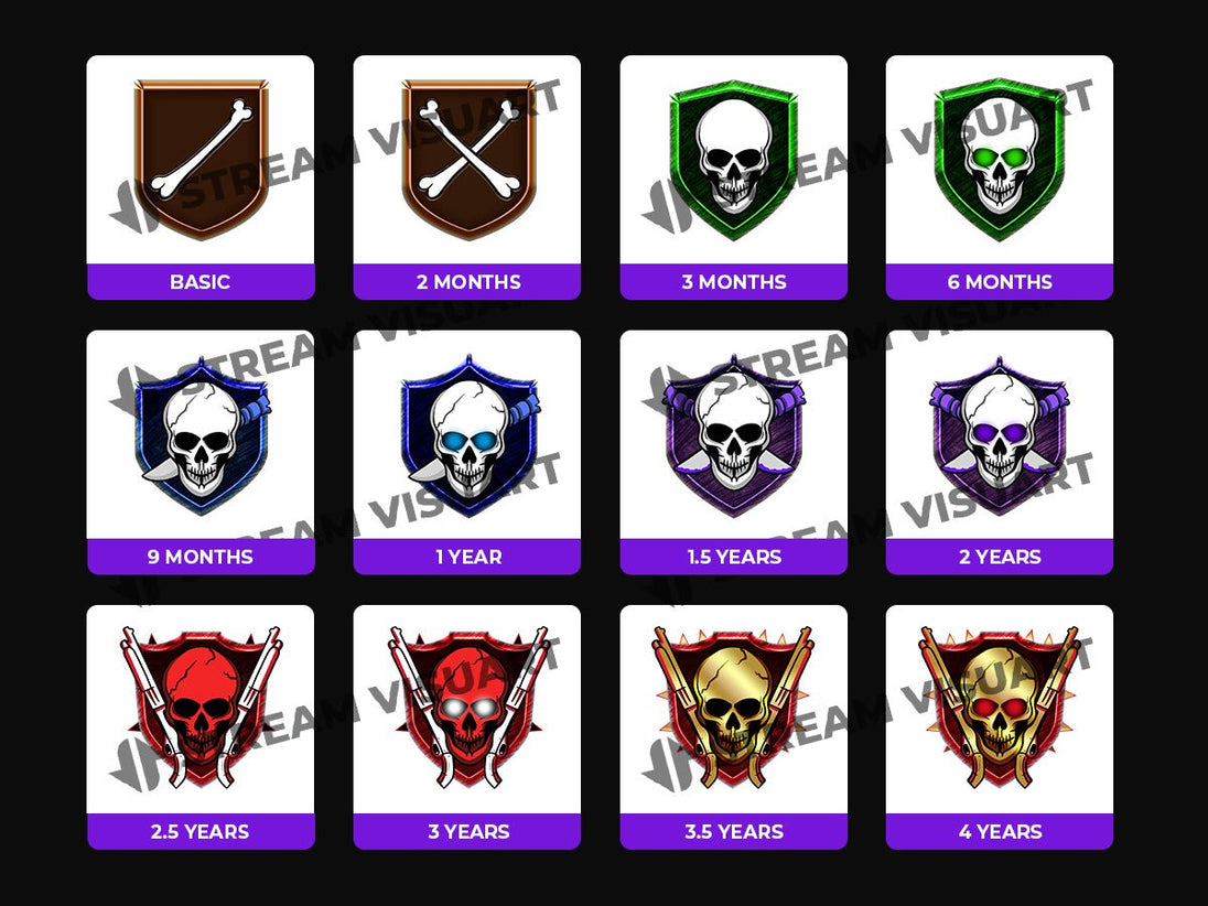 Zombie Cod Badges Twitch 12-Pack - StreamVisuArt