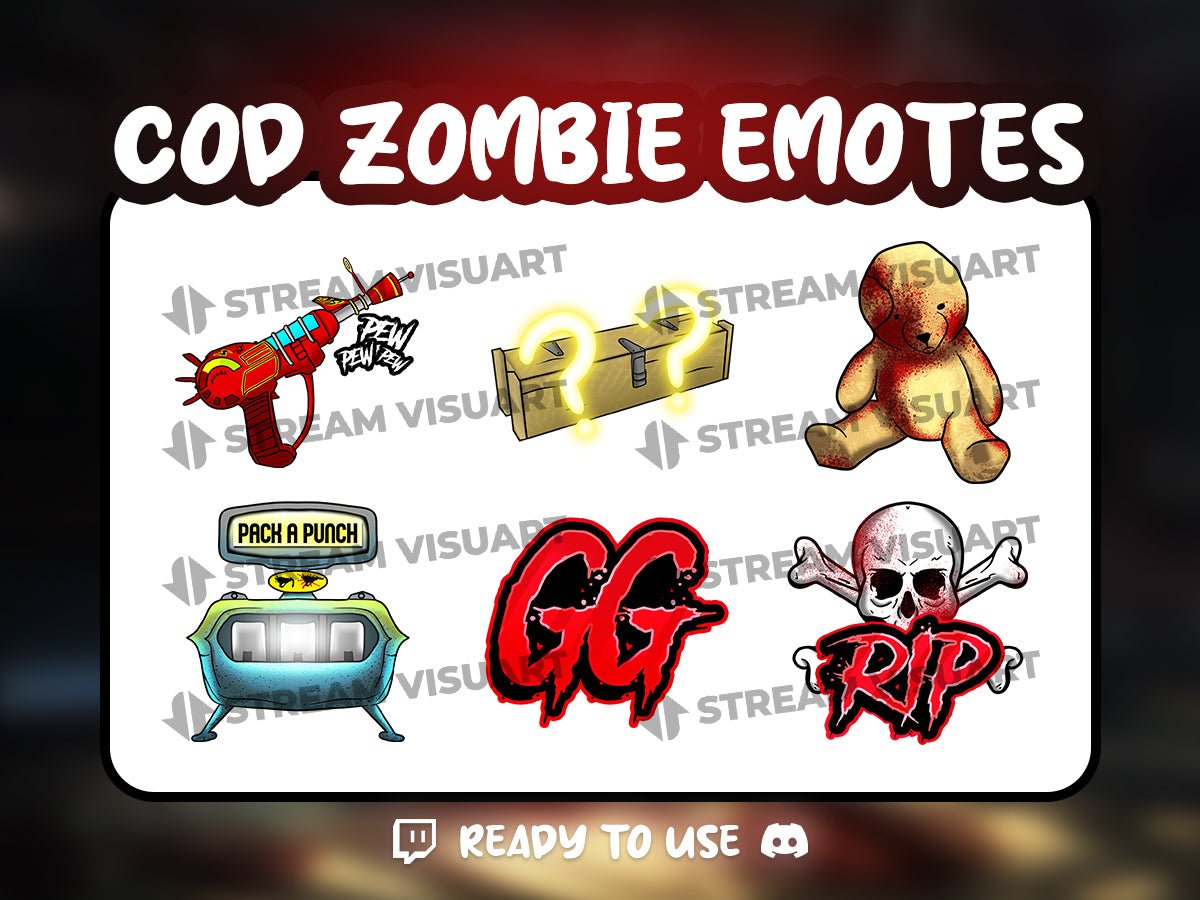 Zombie COD Emotes 6-Pack - StreamVisuArt