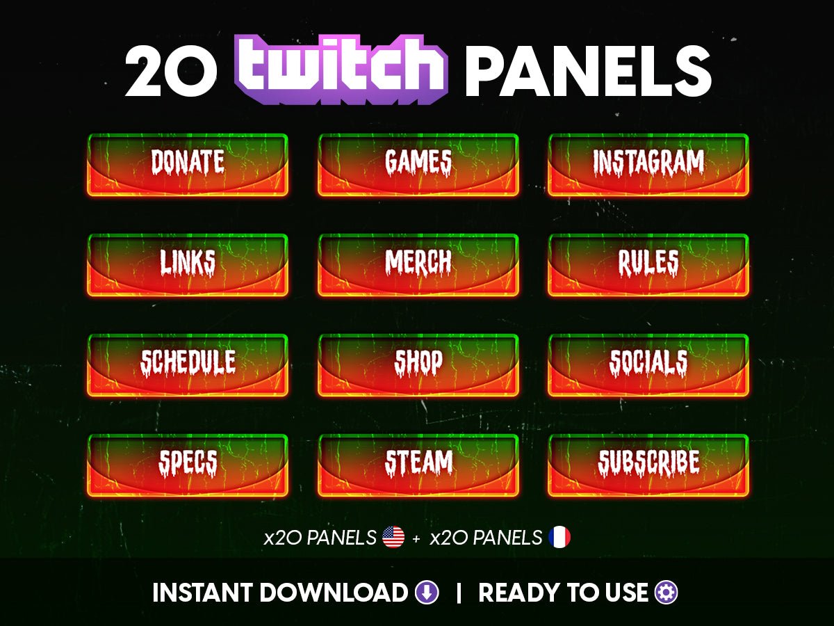 Premium Zombie Twitch Panels for Live Stream - StreamersVisuals